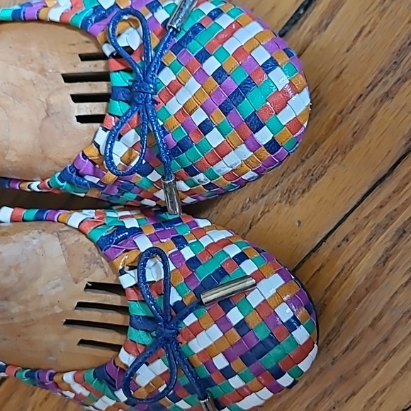 Women’s Pons Quintana Pilar Multicolor Braided Leather Flats Size EU 40 - Picture 4 of 7